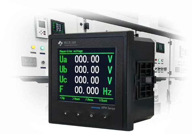 multifuction power meter on electrical switchgear